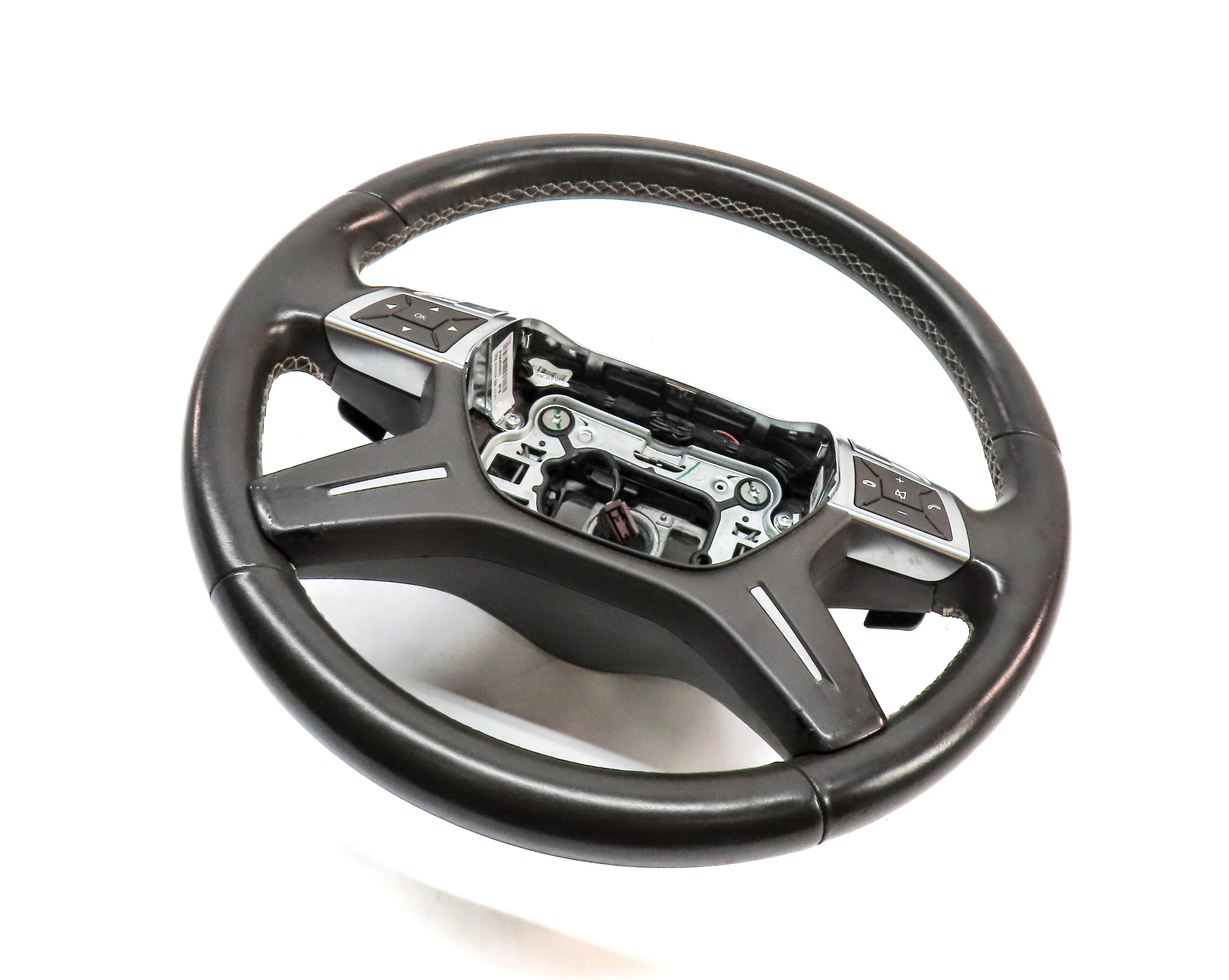 12-16 ML GL W166 X166 4 SPOKE LEATHER STEERING WHEEL w/SWITCHES PADDLES (Brown) — exact item pictured